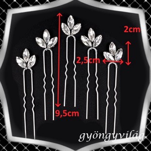 Bijuterii, ornamente de păr, catarame de păr: nuntă, mireasă, ornament de păr casual, ES-H-TŰ40e-clear 5pcs/pack - accesorii nuntă - ornamente de păr de nuntă - ac de păr mireasă - Artynos.ro
