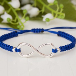 Brățară macramé împletită - albastru infinit mare - bijuterii - brățări - brățară împletită, brățară din fire - Artynos.ro