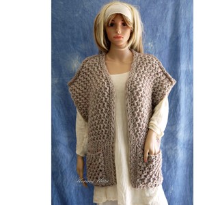 LOVECHILD - pulover foarte gros tricotat manual, vestă - îmbrăcăminte și modă - haine damă - hanorace, cardigane - Artynos.ro