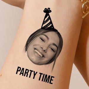 Ziua de nastere tatuaj temporar negru si alb fata cu imagine tatuaj lavabil, , , ARTYNOS