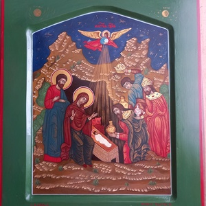 Icoana  Nasterea  Domnului  33x42 , Casa & Stil de viata, Decoratiuni de casa, Picturi murale, Arta de perete cu pietricele, , ARTYNOS