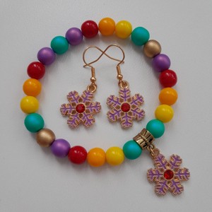 Bijuterii fulg de nea - brățară, cercei -  - Artynos.ro