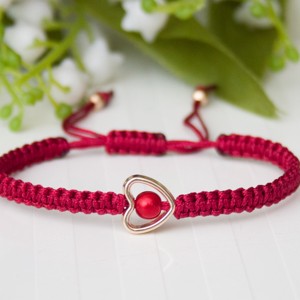 Bratara macramé impletita - Hearts red/gold, , , ARTYNOS