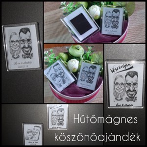 Caricatura frigider magnet nunta va multumesc cadou, , Altele, ARTYNOS