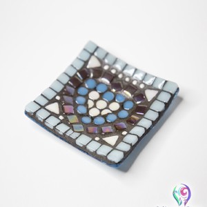 Lumânare din mozaic de sticlă sau săpunieră mini mandala -  - Artynos.ro