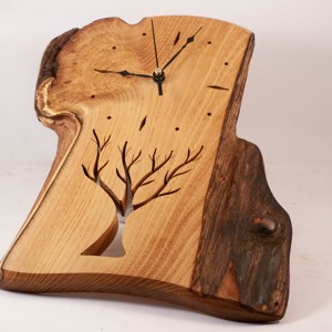 Ceas de perete din lemn, ceas rustic din lemn,  - casă & stil de viață - decorațiuni de casă - decorațiuni de pereți - ceasuri de perete - Artynos.ro