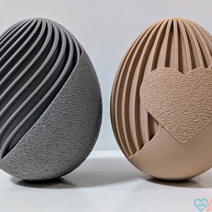 Figurină de Paște cu textură 3D  Ou texturat cu decupaj în formă de inimă  Decorațiune minimalistă de primăvară -  - Artynos.ro