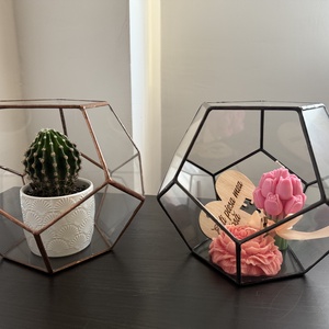 Terariu geometric din sticlă  decor versatil și modern - casă & stil de viață - accesorii pentru decorat casa - decorațiuni de masă și decorațiuni pentru rafturi  - sticle ornamentale - Artynos.ro