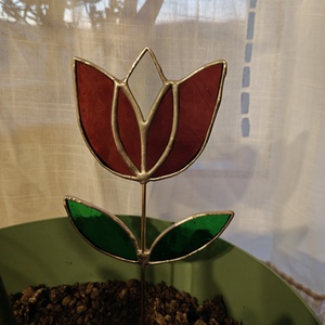 Floare decorativă din sticlă colorată  suport ghiveci - casă & stil de viață - accesorii pentru decorat casa - decorațiuni de masă și decorațiuni pentru rafturi  - sticle ornamentale - Artynos.ro