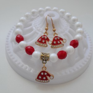 Pălărie de Moș Crăciun cu bijuterii - brățară, cercei -  - Artynos.ro