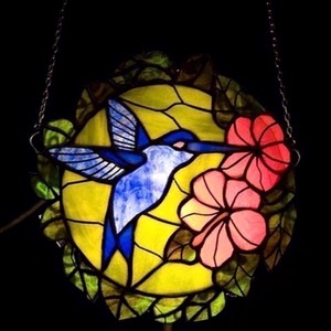 Albastru colibri tiffany fereastră decor -  - Artynos.ro