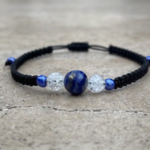 Set de brățări din lapislazuli și cristal de rocă zdrobită -  - Artynos.ro
