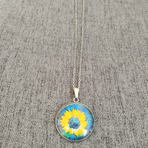 Colier din oțel medical cu lentile din sticlă și motiv Van Gogh -  - Artynos.ro