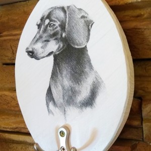 Suport de perete pentru lesă cu câine dachshund -  - Artynos.ro