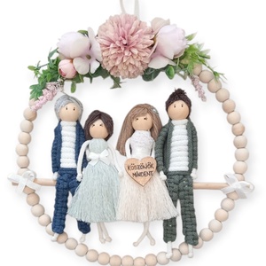 Decor de perete cu macrameu  cadou pentru parinti (nunta), Accesorii nunta, Amintiri si cadouri de nunta, Favoruri de nunta, Aranjament de flori, Papusi si fabricare de marionete, ARTYNOS
