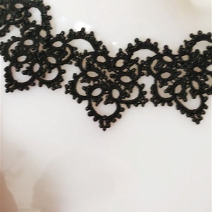 Colier negru din dantela frivolite, colier dantela neagra, bijuterii unicat, bijuterii tatting - bijuterii - coliere - coliere cu mărgele - Artynos.ro