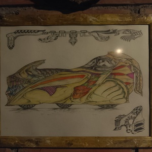 Masina fantastica egipteana - 02, Arte vizuale și accesorii , Grafică, ilustrație, Desen în creion, Altele, ARTYNOS