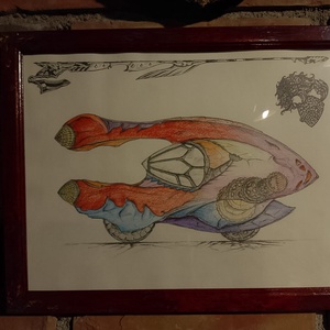 Masina fantastica egipteana - 03, Arte vizuale și accesorii , Grafică, ilustrație, Desen în creion, Altele, ARTYNOS
