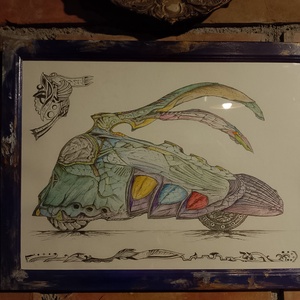 Masina fantastica egipteana - 04, Arte vizuale și accesorii , Grafică, ilustrație, Desen în creion, Altele, ARTYNOS