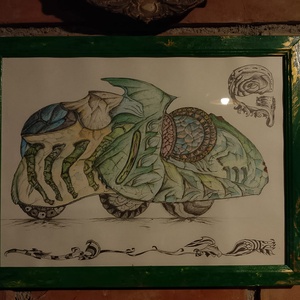 Masina fantastica egipteana - 06, Arte vizuale și accesorii , Grafică, ilustrație, Desen în creion, Altele, ARTYNOS