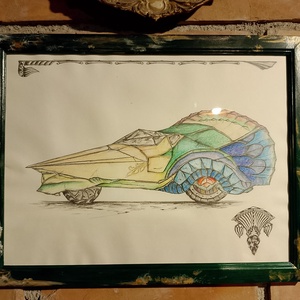 Masina fantastica egipteana - 08, Arte vizuale și accesorii , Grafică, ilustrație, Desen în creion, Altele, ARTYNOS