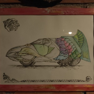 Masina fantastica egipteana - 09, Arte vizuale și accesorii , Grafică, ilustrație, Desen în creion, Altele, ARTYNOS