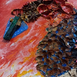 Dragon aur si azur - arte vizuale și accesorii  - colaj - Artynos.ro