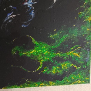 Oceanul primordial - acrilic si tempera pe pânza - arte vizuale și accesorii  - picturi - picturi în tehnică mixtă - Artynos.ro