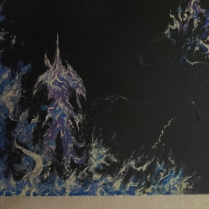 Oceanul primordial - acrilic si tempera pe pânza - arte vizuale și accesorii  - picturi - picturi în tehnică mixtă - Artynos.ro