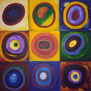 Compoziție abstractă după Kandinsky  - casă & stil de viață - decorațiuni de casă - picturi murale - tablouri/picturi pe pânză - Artynos.ro