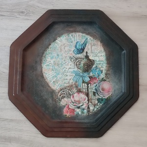 Tava in stil steampunk, Casa & Stil de viata, Decoratiuni de casa, Decoratiuni de masa si rafturi, Boluri decorative, Decoupage, transfer si tehnici servetel, Obiecte pictate, ARTYNOS