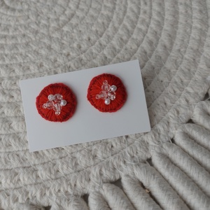 Cercei , Bijuterii, Cercei, Clipsuri, Broderie, ARTYNOS