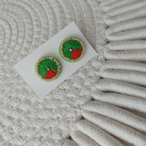 Cercei , Bijuterii, Cercei, Clipsuri, Broderie, ARTYNOS