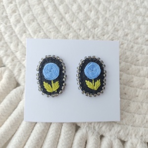 Cercei , Bijuterii, Cercei, Clipsuri, Broderie, ARTYNOS