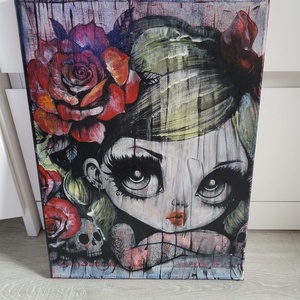 Tablou unicat Fragilitate si Fiori, Arte vizuale si accesorii , Picturi, Picturi in tehnica mixta, Obiecte pictate, Pictura, ARTYNOS