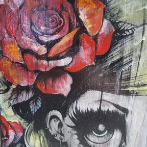 Tablou unicat Fragilitate și Fiori - arte vizuale și accesorii  - picturi - picturi în tehnică mixtă - Artynos.ro
