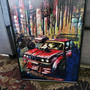 Pictură tehnică mixtă - format A3 - tematică auto - arte vizuale și accesorii  - picturi - picturi în tehnică mixtă - Artynos.ro