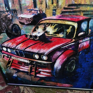 Pictură tehnică mixtă - format A3 - tematică auto - arte vizuale și accesorii  - picturi - picturi în tehnică mixtă - Artynos.ro