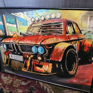 Pictura pe placaj de lemn, tematica auto, Arte vizuale si accesorii , Picturi, Picturi in tehnica mixta, Fotografie, grafica, desen, ilustratie, Gravare, pirogravura, ARTYNOS