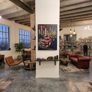 Pictură tehnică mixtă - format A3 - tematică auto - arte vizuale și accesorii  - picturi - picturi în tehnică mixtă - Artynos.ro