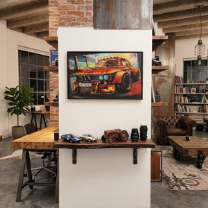 Pictură pe placaj de lemn, tematică auto - arte vizuale și accesorii  - picturi - picturi în tehnică mixtă - Artynos.ro