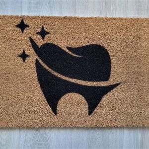Covor intrare Dintisor si Stelute - 40 x 60 cm, Casa & Stil de viata, Textile de casa, Covoras de intrare, Obiecte pictate, ARTYNOS