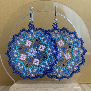 Cercei mandala din margele - bijuterii - cercei - cercei rotunzi - Artynos.ro