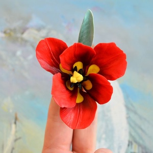 Laleaua rosie- Brosa mare - bijuterii - broșe - Artynos.ro