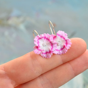 Garofita roz- Cercei tortita, Bijuterii, Cercei, Cercei lungi, , ARTYNOS