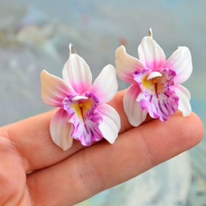 Orhideea roz- Cercei tortita, Bijuterii, Cercei, Cercei lungi, , ARTYNOS