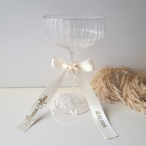 Set 10 panglici personalizate din satin pentru pahare/umerase/meniuri nunta - accesorii nuntă - materiale decor pentru nuntă - decorațiuni nuntă - Artynos.ro