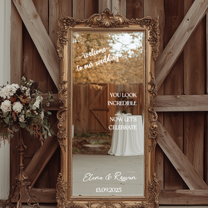 Set stickere personalizate pentru oglinzi nunta - accesorii nuntă - materiale decor pentru nuntă - decorațiuni nuntă - Artynos.ro