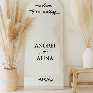 Set stickere personalizate pentru oglinzi nunta, Accesorii nunta, Materiale decor pentru nunta, Decoratiuni nunta, Arta de hartie, ARTYNOS