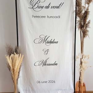 Panou textil intampinare nunta, Accesorii nunta, Materiale decor pentru nunta, Tablouri si indicatoare nunta, Altele, Obiecte pictate, ARTYNOS